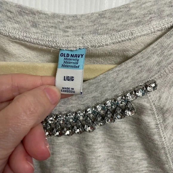 OLD NAVY Shirt/Top/Tunic Sweatshirt With Gemstones CLASSIC  Maternity  SZ L - Picture 3 of 6